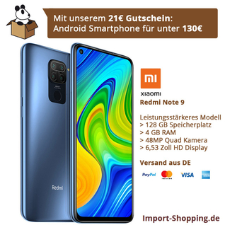 Deal: Aus DE Lager: Xiaomi Redmi Note 9 128GB Smartphone