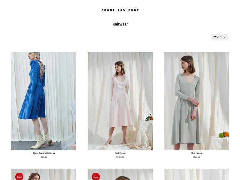 Kleider und Strickwaren bei Frontrowshop
